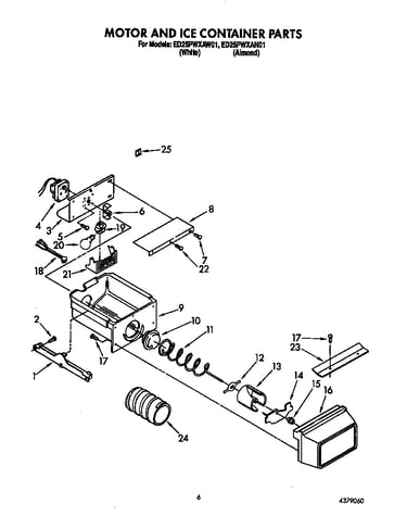 Motor and ice container