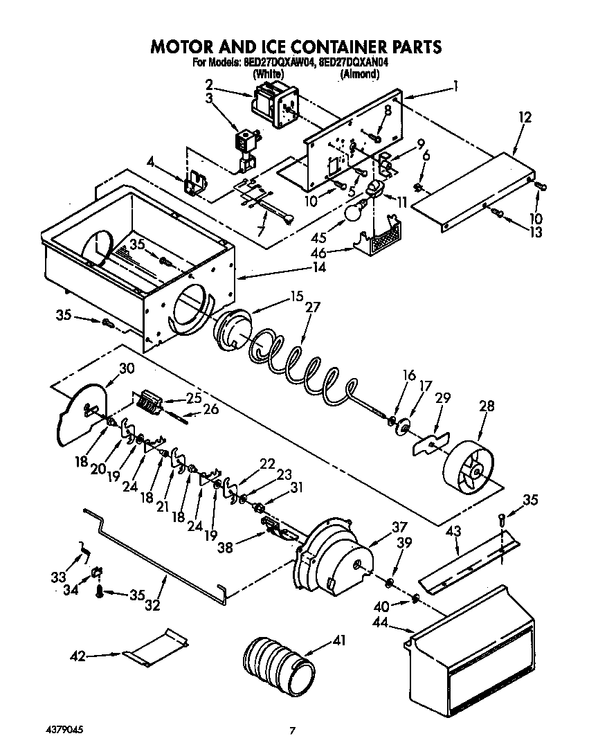 MOTOR AND ICE CONTAINER