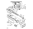 Whirlpool 8ED27DQXAW04 motor and ice container diagram
