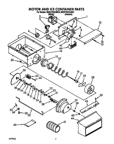 Motor and ice container