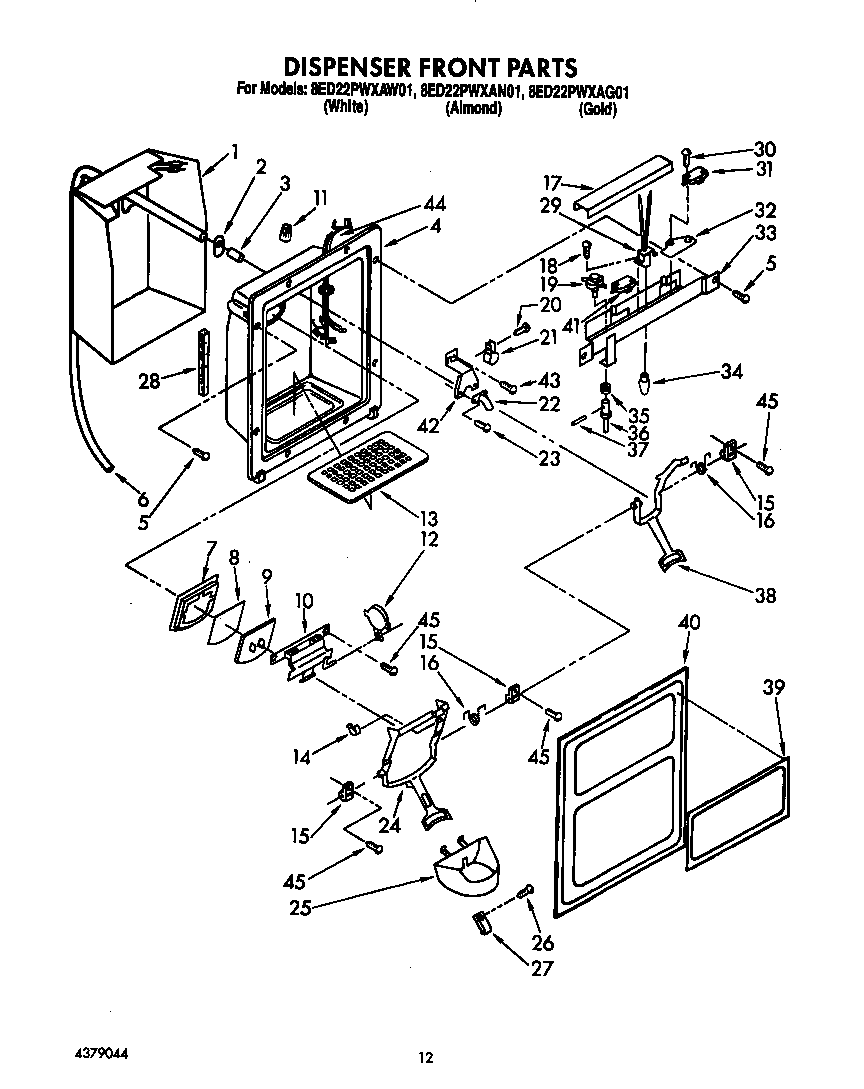 Dispenser front