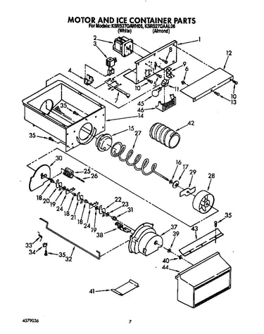 Motor and ice container