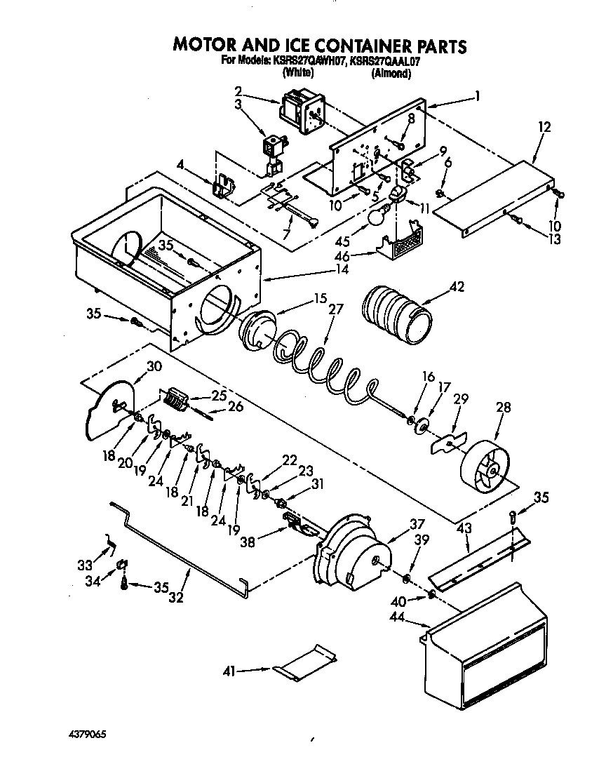 Motor and ice container