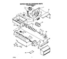 KitchenAid KSRB27QABL07 motor and ice container diagram