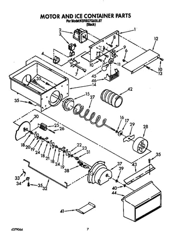 Motor and ice container