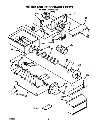 Motor and ice container