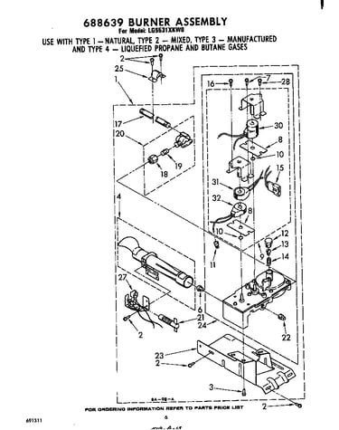 688639 burner assembly