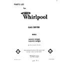 Whirlpool 1LG5921XKW0 front cover diagram