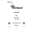 Whirlpool LG5801XKW1 front cover diagram
