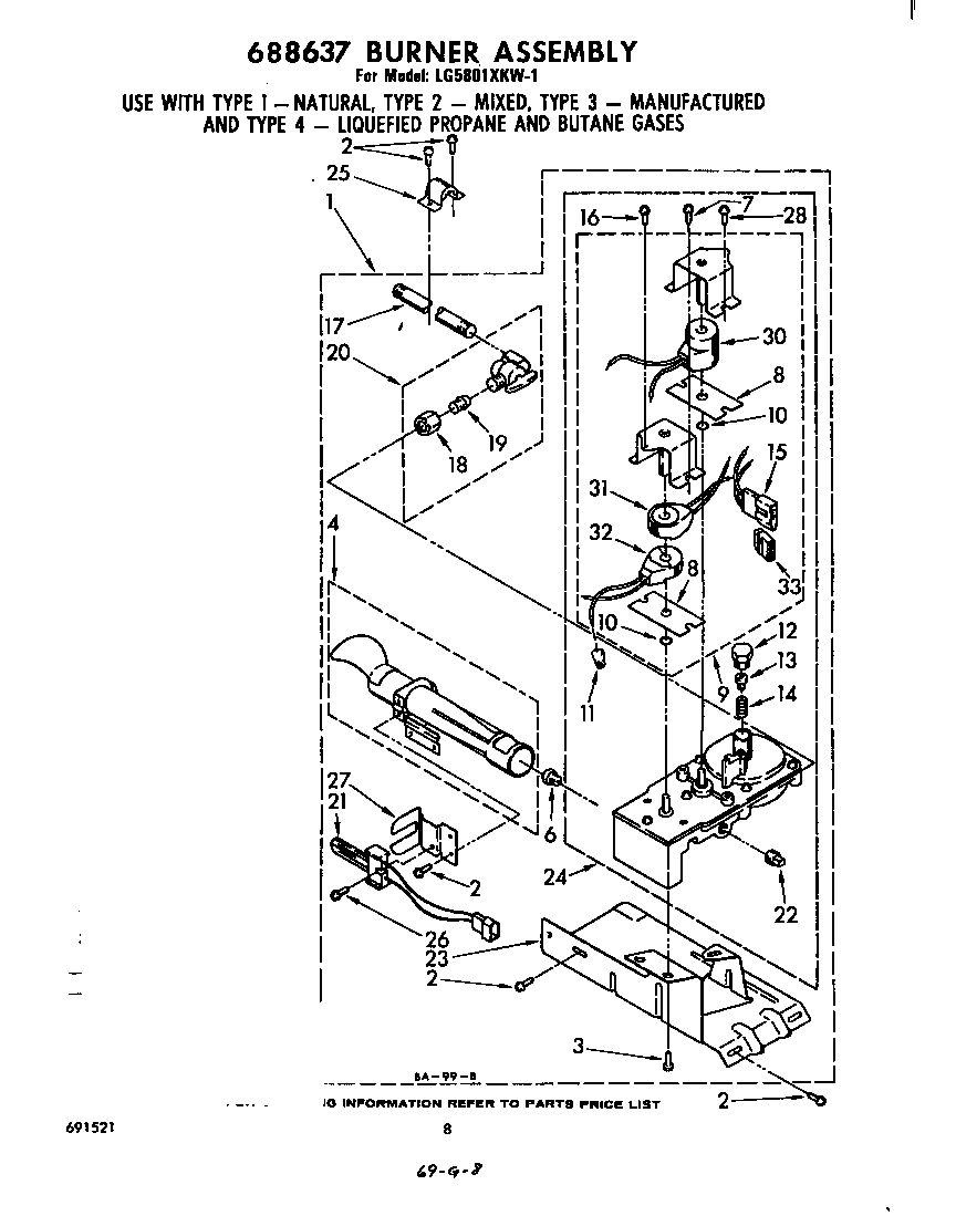 688637 burner assembly