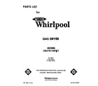 Whirlpool LG5781XKW1 front cover diagram