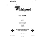 Whirlpool LG5781XKW0 front cover diagram