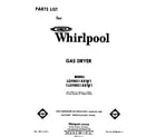 Whirlpool LG9801XKW1 front cover diagram