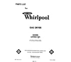 Whirlpool LHI9801W2 front cover diagram