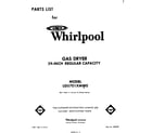 Whirlpool LG5701XMW0 front cover diagram