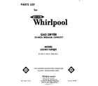 Whirlpool LG5801XMW0 front cover diagram