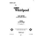 Whirlpool LG7801XMW0 front cover diagram