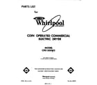 Whirlpool CFE1300W2 front cover diagram