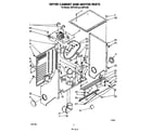 Whirlpool JWP21000 dryer cabinet and motor diagram