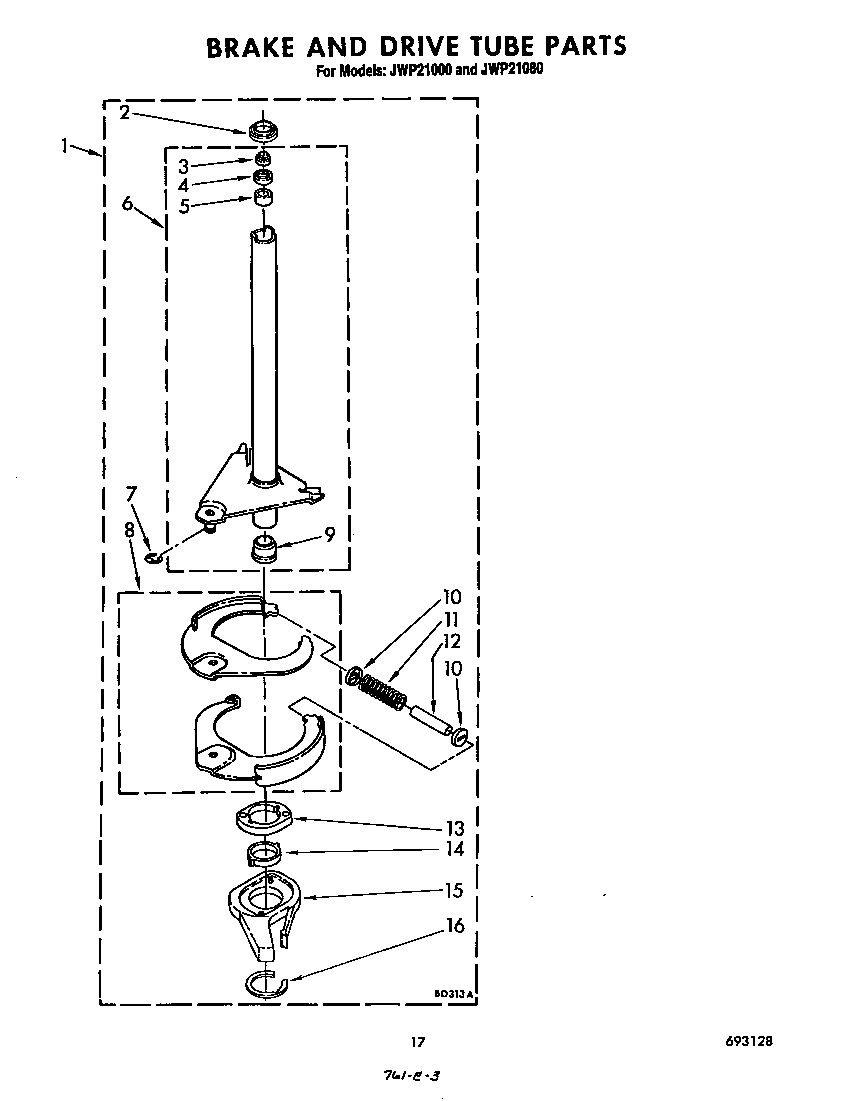 Brake and drive tube