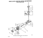 Whirlpool JV020080 brake, clutch, gearcase, motor and pump diagram