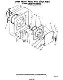 Dryer front panel and door