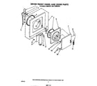 Whirlpool LT4900XSW1 dryer front panel and door diagram