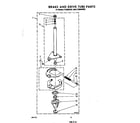 Whirlpool LT4900XSW1 brake and drive tube diagram