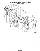 Dryer front panel and door