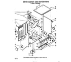 Whirlpool LT4905XMW0 dryer cabinet and motor diagram