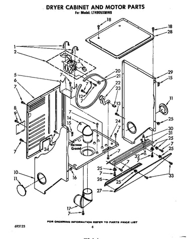 Dryer cabinet and motor