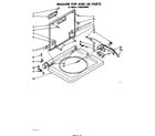 Whirlpool LT4905XMW0 washer top and lid diagram