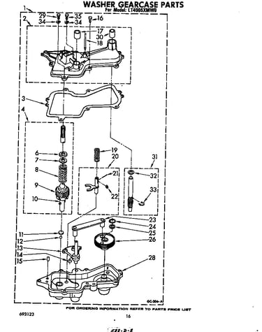 Washer gearcase