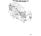 Whirlpool LT5005XMW0 dryer front panel and door diagram