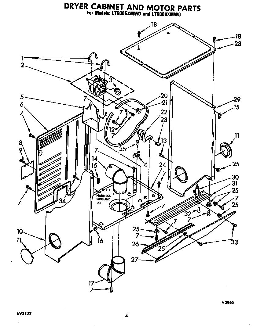 Dryer cabinet and motor
