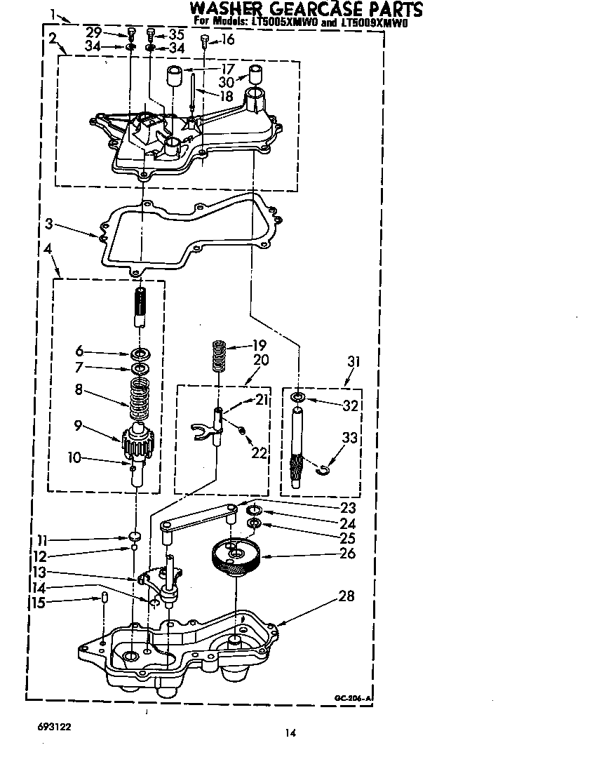 Washer gearcase