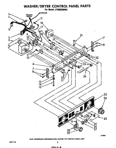 Washer/dryer control panel