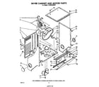 Whirlpool LT4900XMW2 dryer cabinet and motor diagram