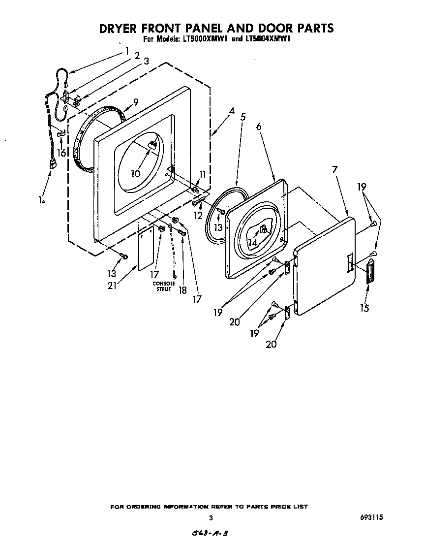 DRYER FRONT PANEL AND DOOR