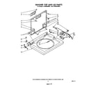 Whirlpool LT5000XMW1 washer top and lid diagram
