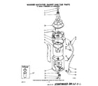 Whirlpool LT5004XMW1 washer agitator, basket and tub diagram