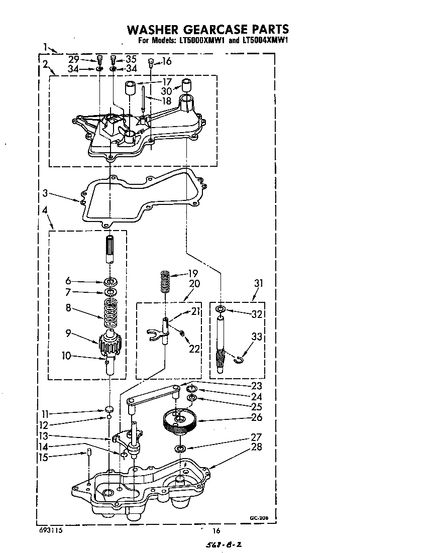 Washer gearcase
