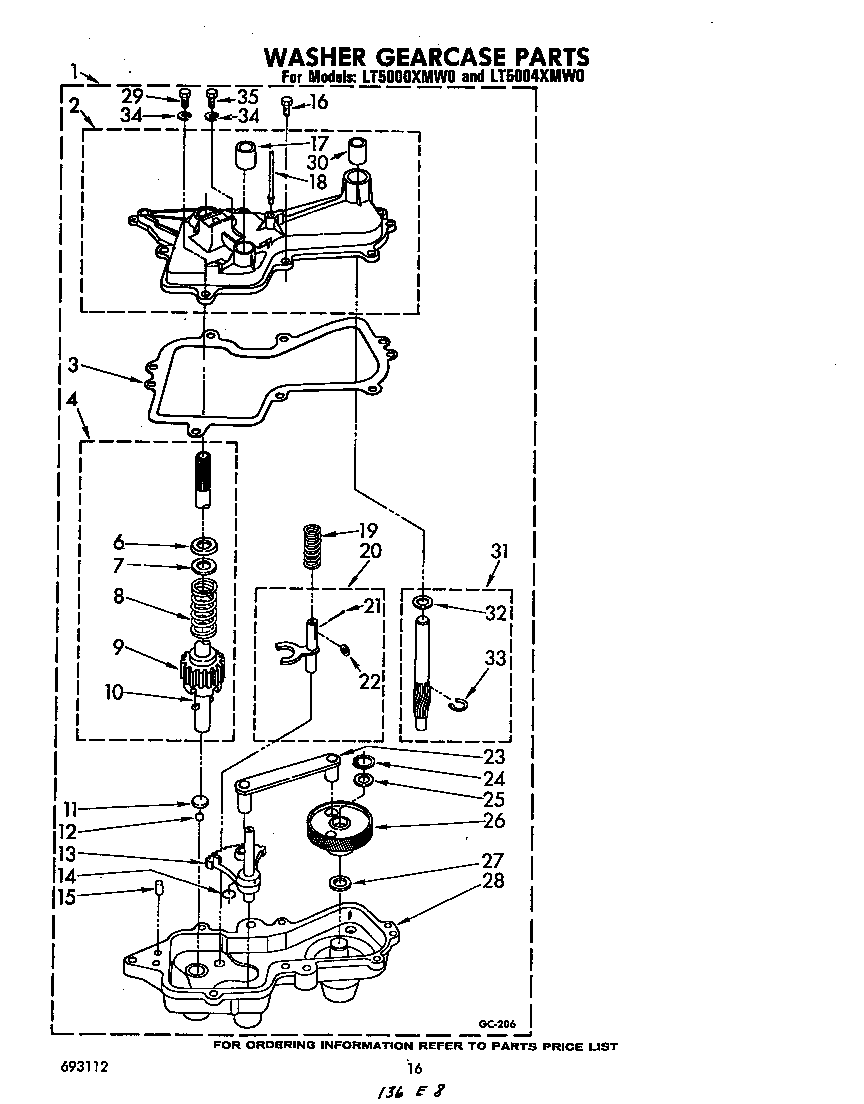 Washer gearcase