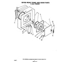 Whirlpool LT4900XMW1 dryer front panel and door diagram