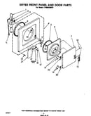 Dryer front panel and door