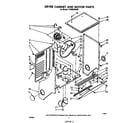 Whirlpool LT4900XMW0 dryer cabinet and motor diagram