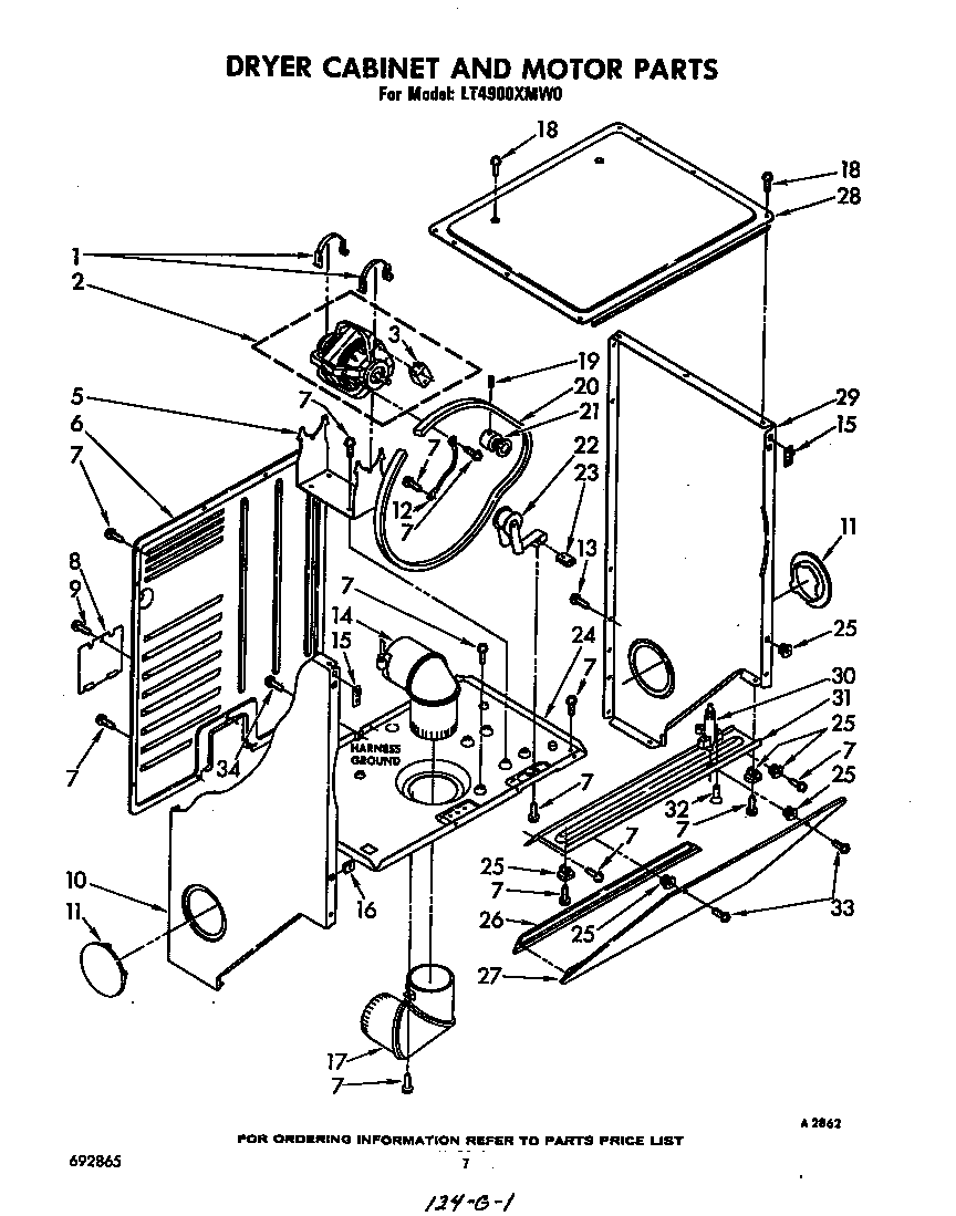 Dryer cabinet and motor