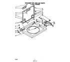 Whirlpool LT4900XMW0 washer top and lid diagram