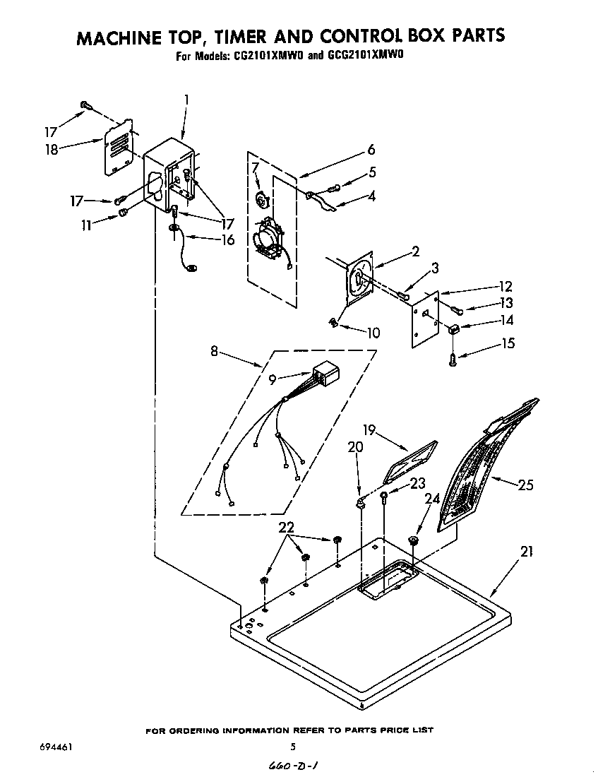 MACHINE TOP, TIMER AND CONTROL BOX