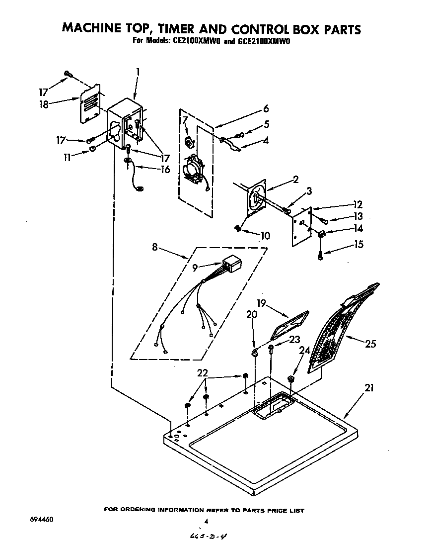 MACHINE TOP, TIMER AND CONTROL BOX